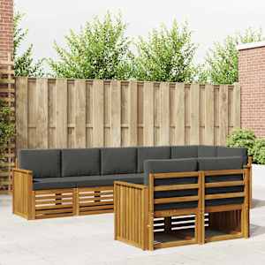 Sedežne garniture z blazino 8 pcs Naravna in antracitna