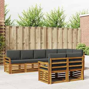 Sedežne garniture z blazino 8 pcs Naravna in antracitna