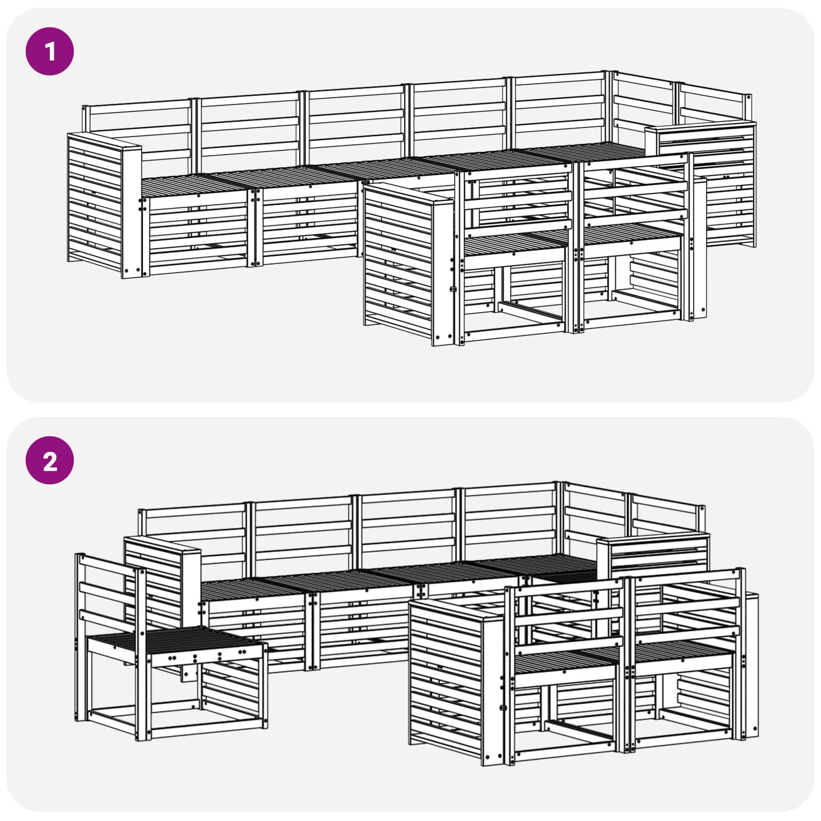 Sedežne garniture 8 pcs Naravna Masiven les akacije - slika 6