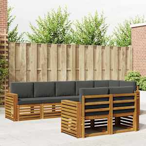 Sedežne garniture z blazino 8 pcs Naravna in antracitna