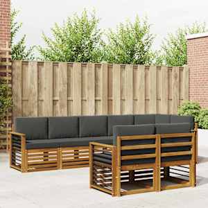 Sedežne garniture z blazino 8 pcs Naravna in antracitna