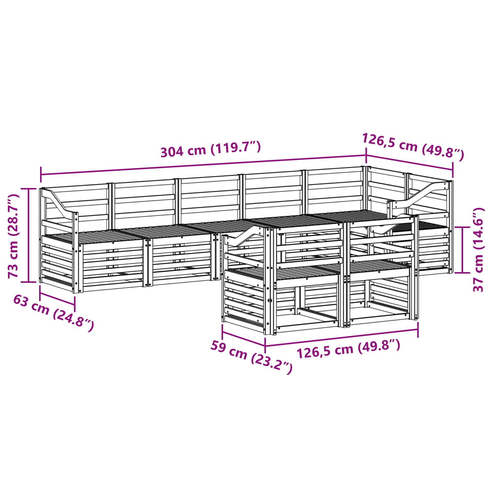 Sofa-Sets 8 pcs Naturel Massief Acaciahout image 7