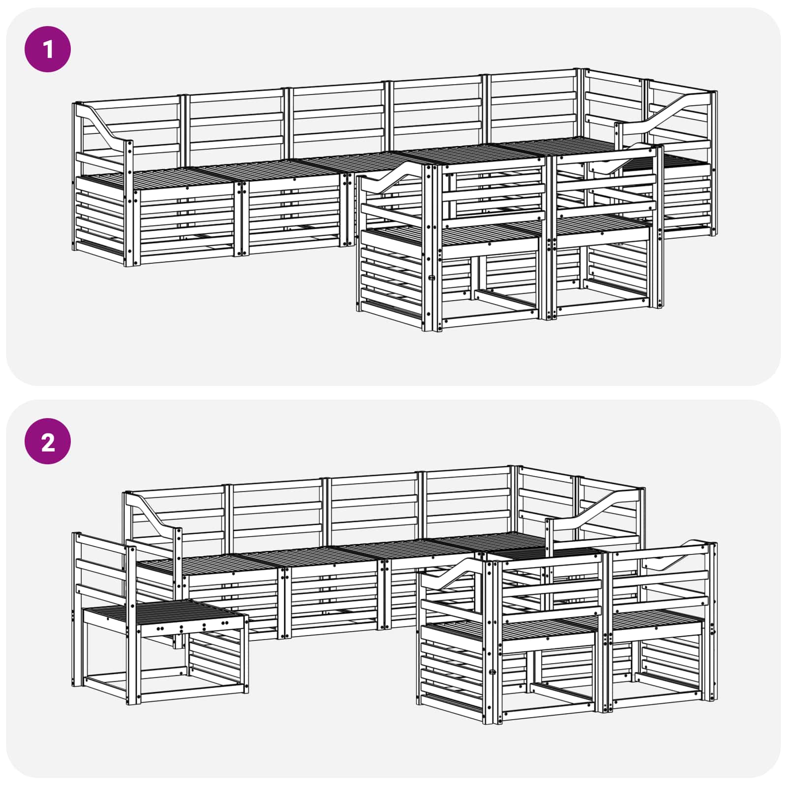 Sofa-Sets 8 pcs Naturel Massief Acaciahout image 6