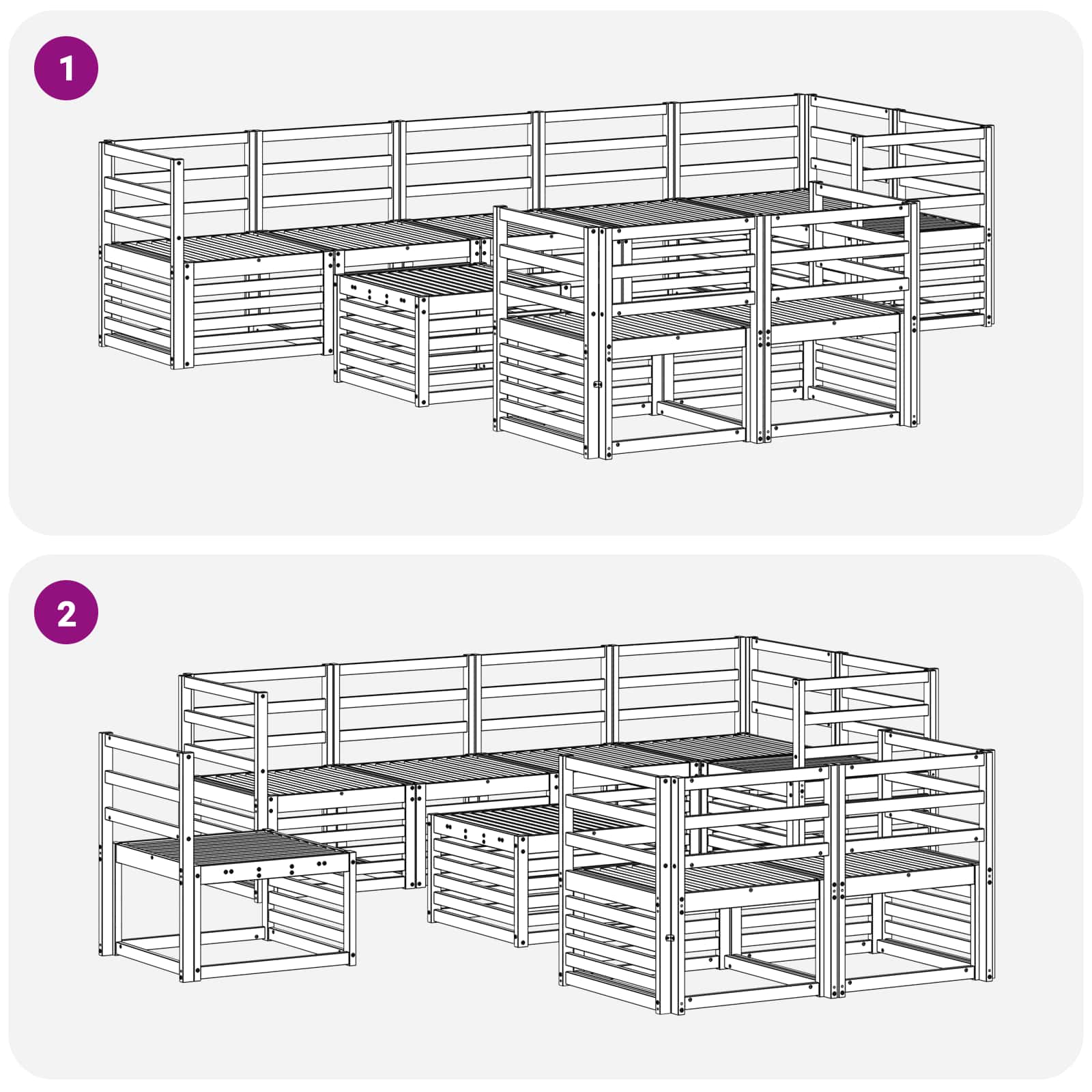 Sofa-Sets Naturel Massief Acaciahout image 9