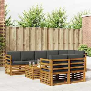 Sedežne garniture z blazino 9 pcs Naravna in antracitna