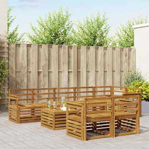 Sedežne garniture 9 pcs Naravna Masiven les akacije