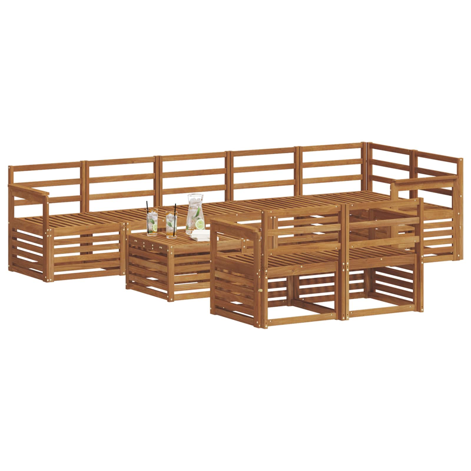 Sofa-Sets Naturel Massief Acaciahout image 3