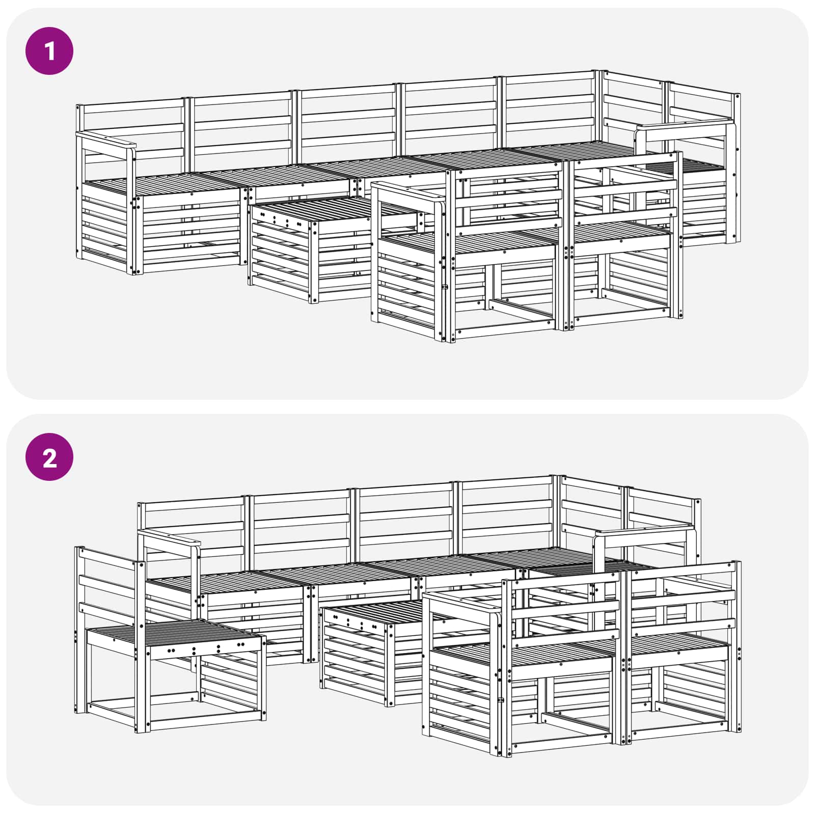 Sofa-Sets Naturel Massief Acaciahout image 9