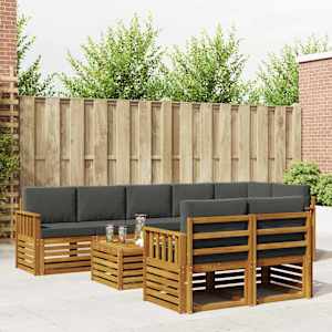 Sedežne garniture z blazino 9 pcs Naravna in antracitna