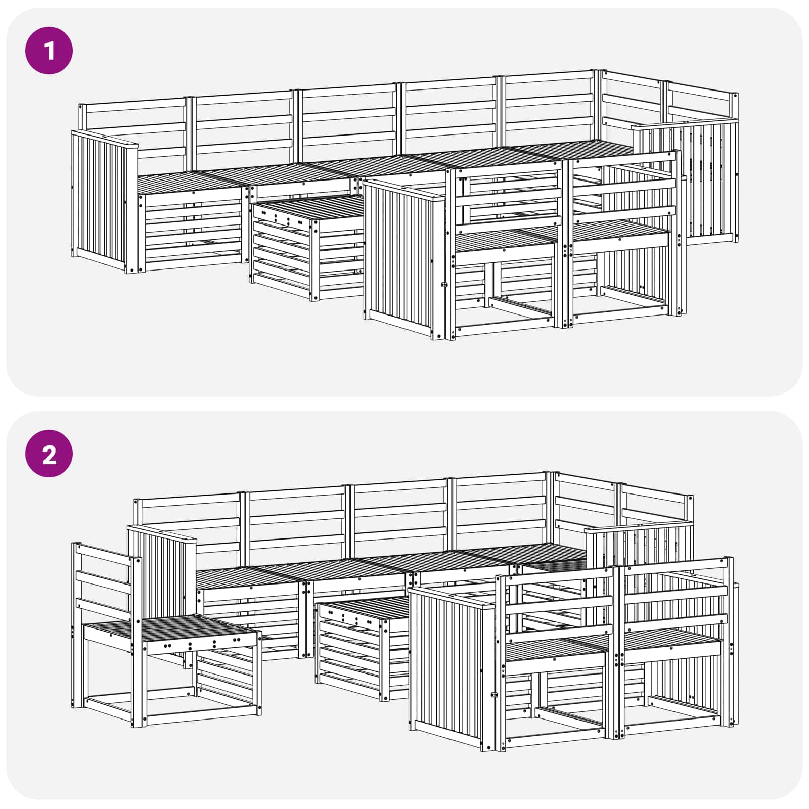 Sofa-Sets Naturel Massief Acaciahout image 9