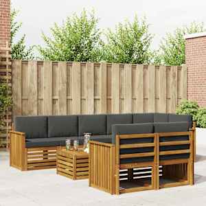 Sedežne garniture z blazino 9 pcs Naravna in antracitna