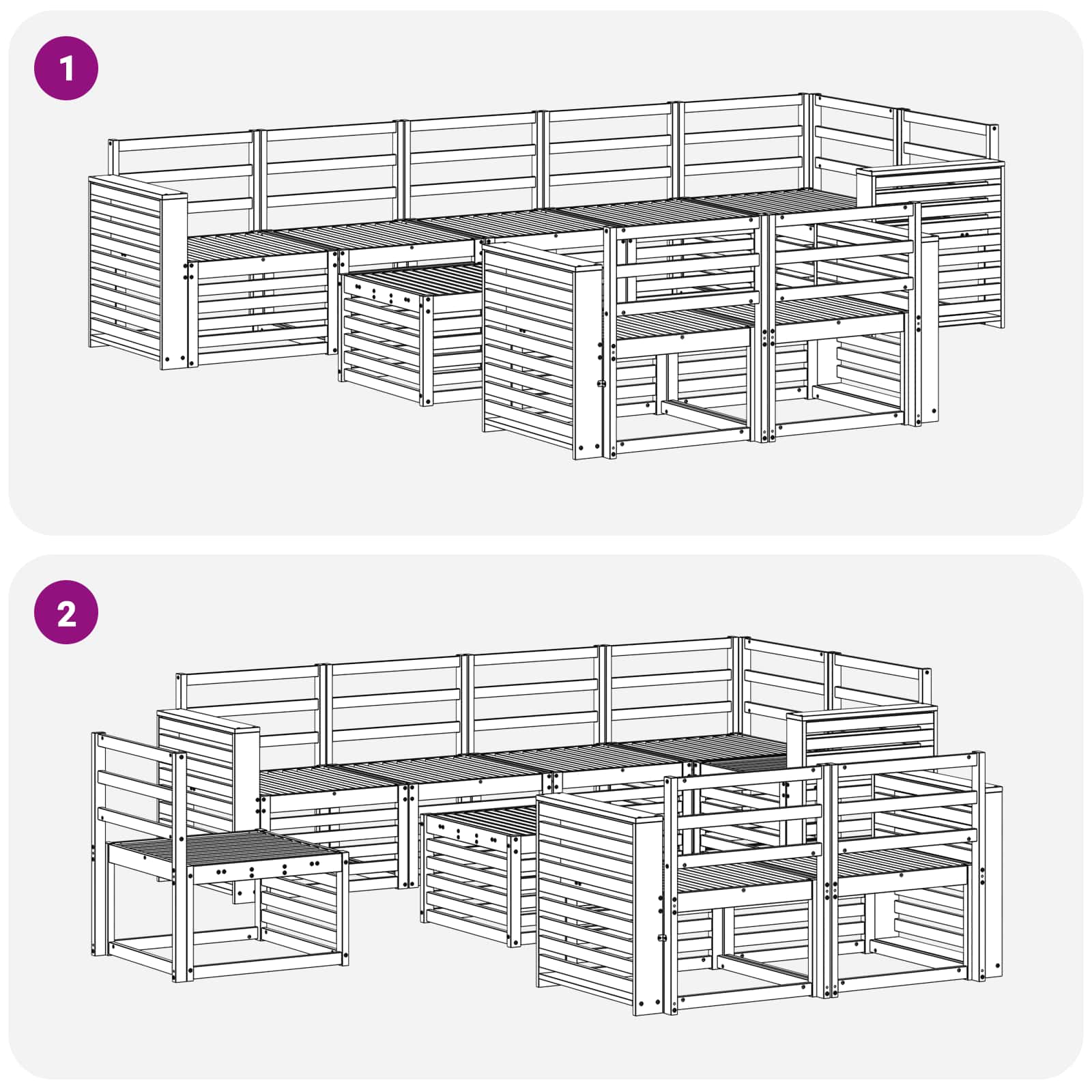 Sofa-Sets Naturel Massief Acaciahout image 9