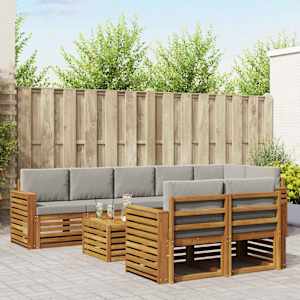 Sedežne garniture z blazino 9 pcs Naravna in svetlo siva