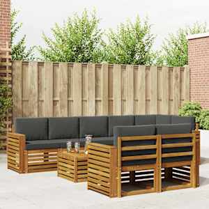 Sedežne garniture z blazino 9 pcs Naravna in antracitna