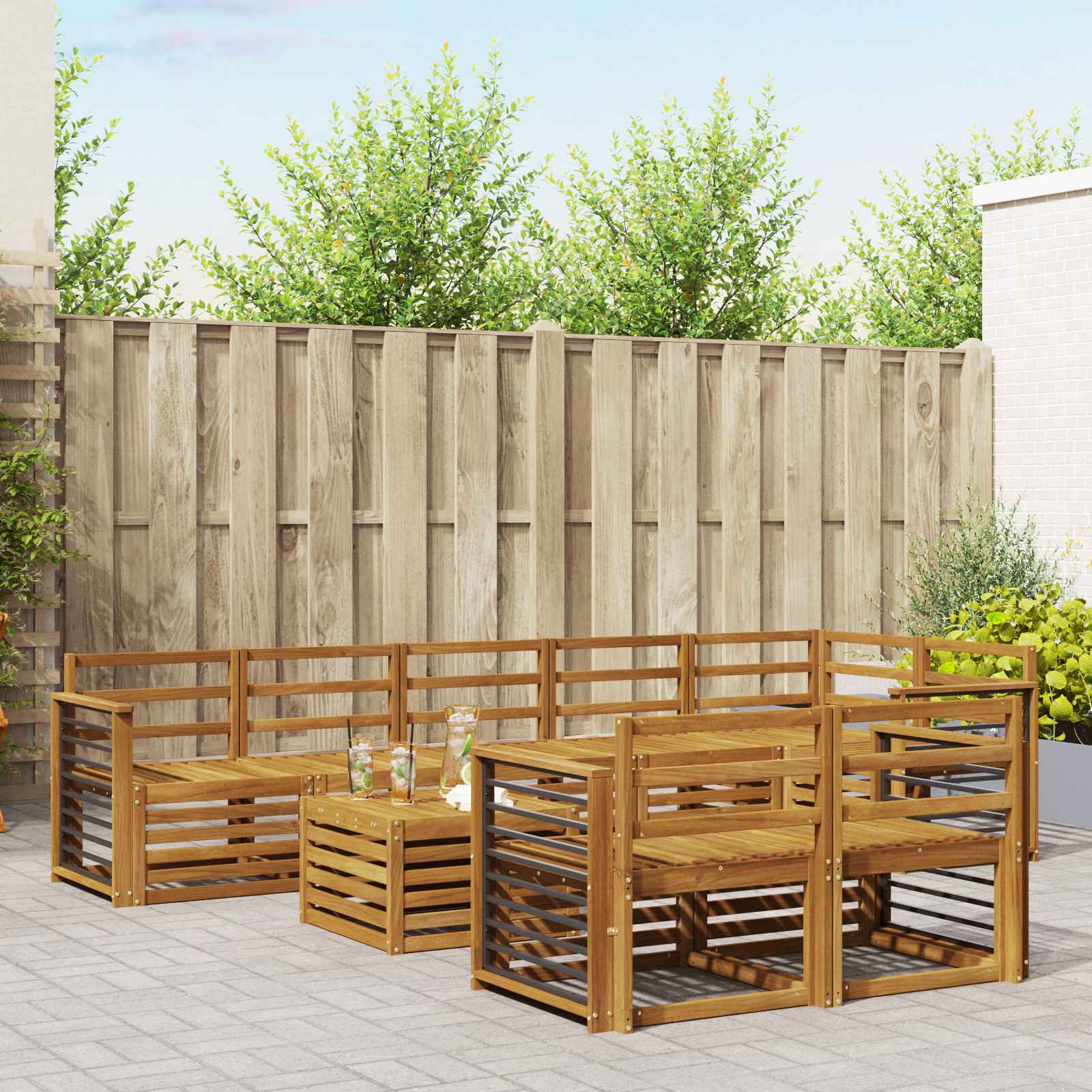 Sofa-Sets Naturel Massief Acaciahout image 1