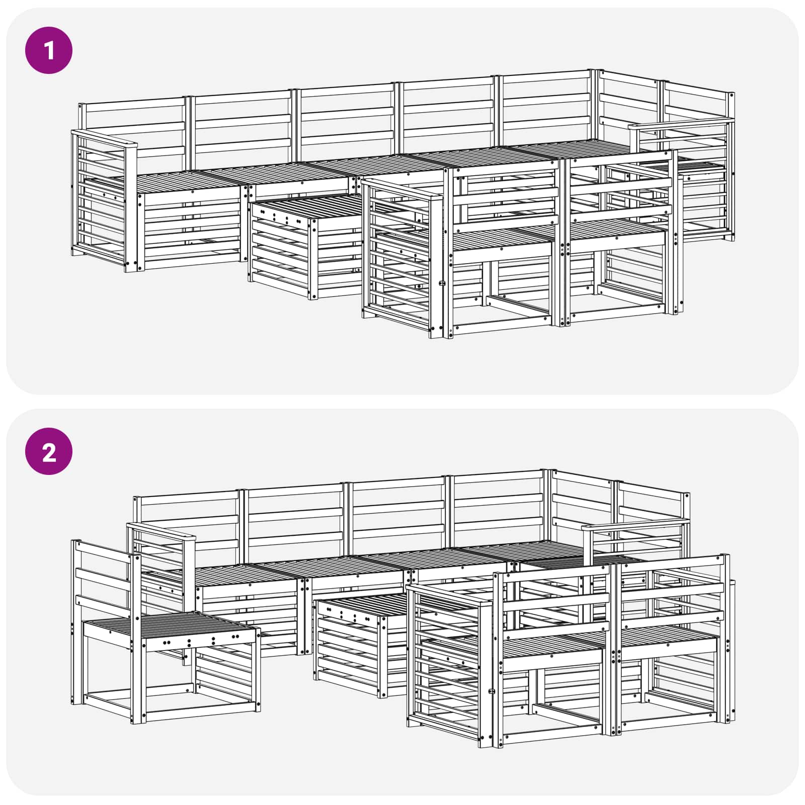 Sofa-Sets Naturel Massief Acaciahout image 9