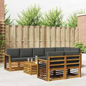 Sedežne garniture z blazino 9 pcs Naravna in antracitna