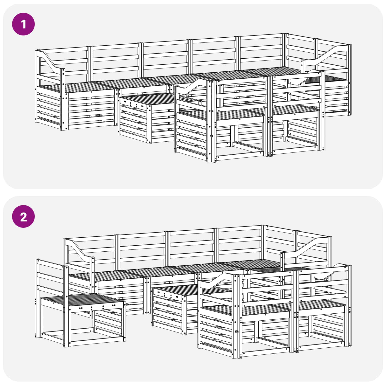 Sofa-Sets Naturel Massief Acaciahout image 9