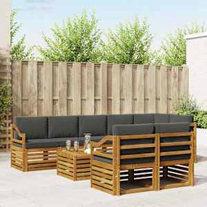 Sedežne garniture z blazino 9 pcs Naravna in antracitna