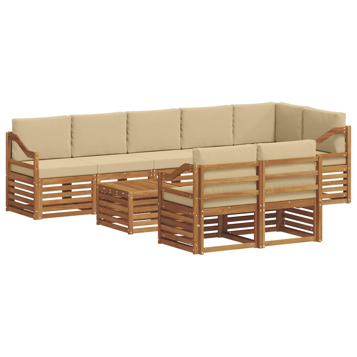 Udendørs sofagruppe 9 stk. Polyester - Billede 2