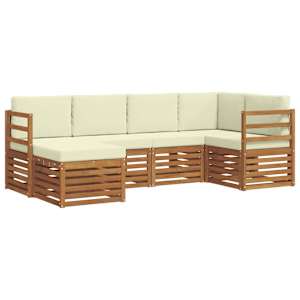 Rohová sofa sada s polštářem 6 pcs Přirozená a Krémová - obrázek 2