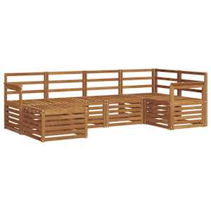 Rohová sofa sada 6 pcs Přírodní - obrázek 2