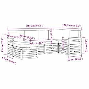 Rohová sofa sada s polštářem 6 pcs Přirozená a Béžová - obrázek 9