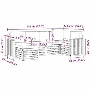 Rohová sofa sada s polštářem 6 pcs Přirozená a Krémová - obrázek 9