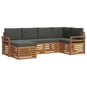 Rohová sofa sada s polštářem 6 pcs Přirozená a Anthracitová - obrázek 2