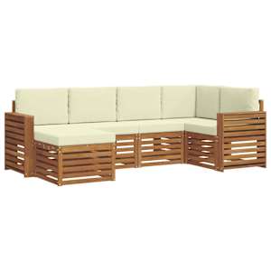 Rohová sofa sada s polštářem 6 pcs Přirozená a Krémová - obrázek 2
