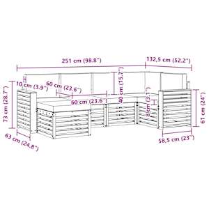 Rohová sofa sada s polštářem 6 pcs Přirozená a Béžová - obrázek 9