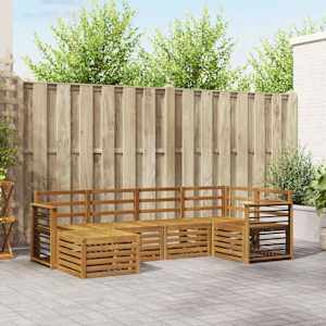 Sedežne garniture 6 pcs Naravna Masiven les akacije