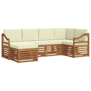 Rohová sofa sada s polštářem 6 pcs Přirozená a Krémová - obrázek 2