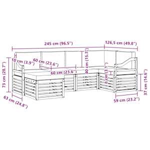 Rohová sofa sada s polštářem 6 pcs Přirozená a Krémová - obrázek 9