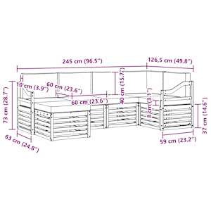 Rohová sofa sada s polštářem 6 pcs Přirozená a Anthracitová - obrázek 9
