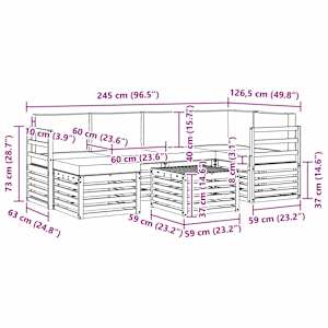 Rohová sofa sada s polštářem 7 pcs Přirozená a Krémová - obrázek 11