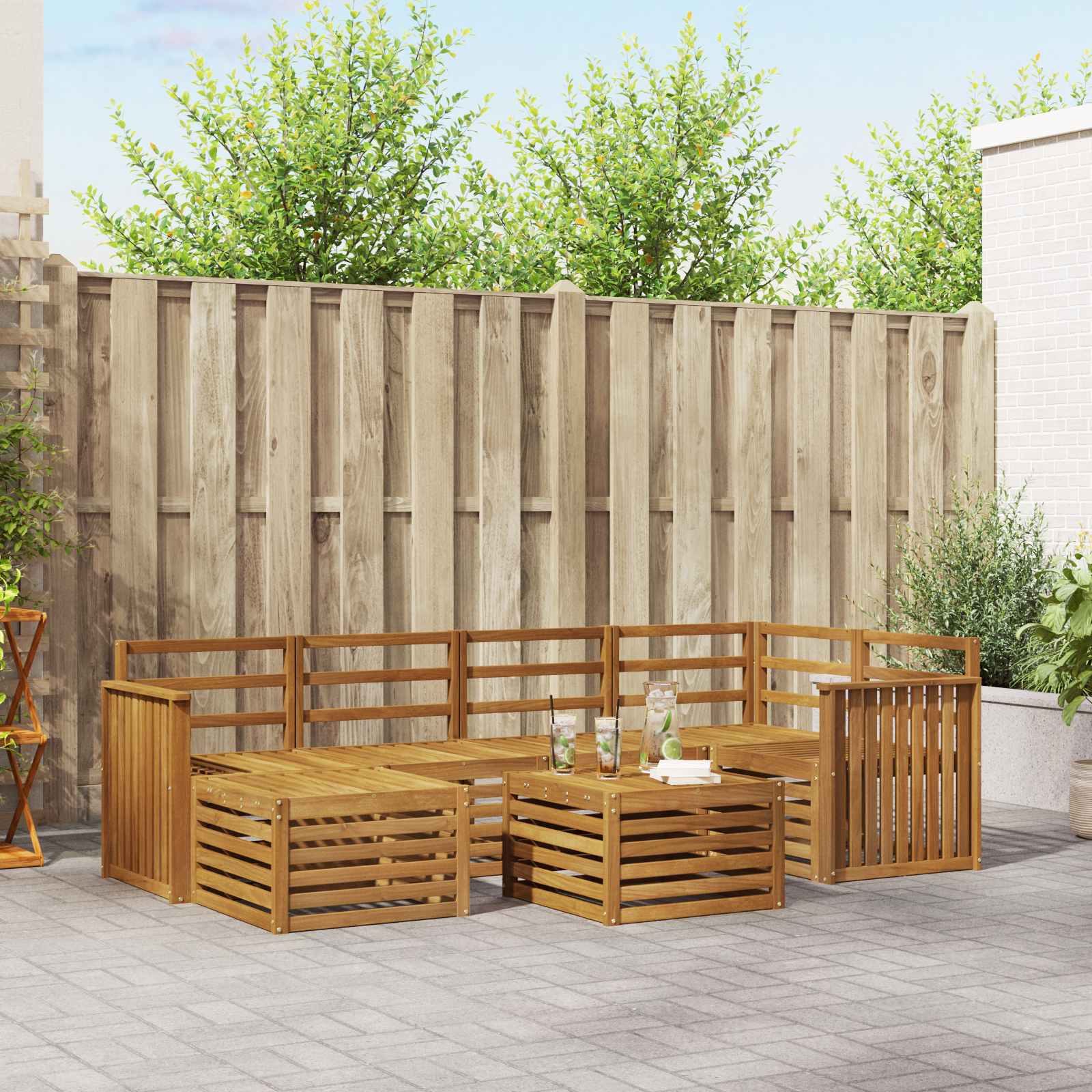 vidaXL Sofagarnituren Natur Massivholz Akazie