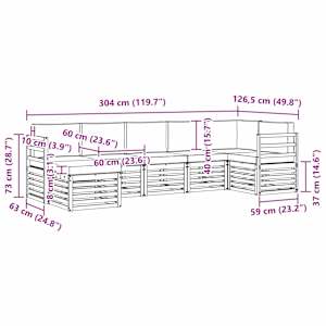 Rohová sofa sada s polštářem 7 pcs Přírodní a světle šedá - obrázek 10