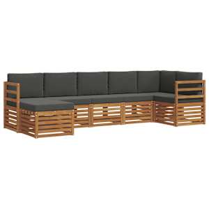 Rohová sofa sada s polštářem 7 pcs Přirozená a Anthracitová - obrázek 2