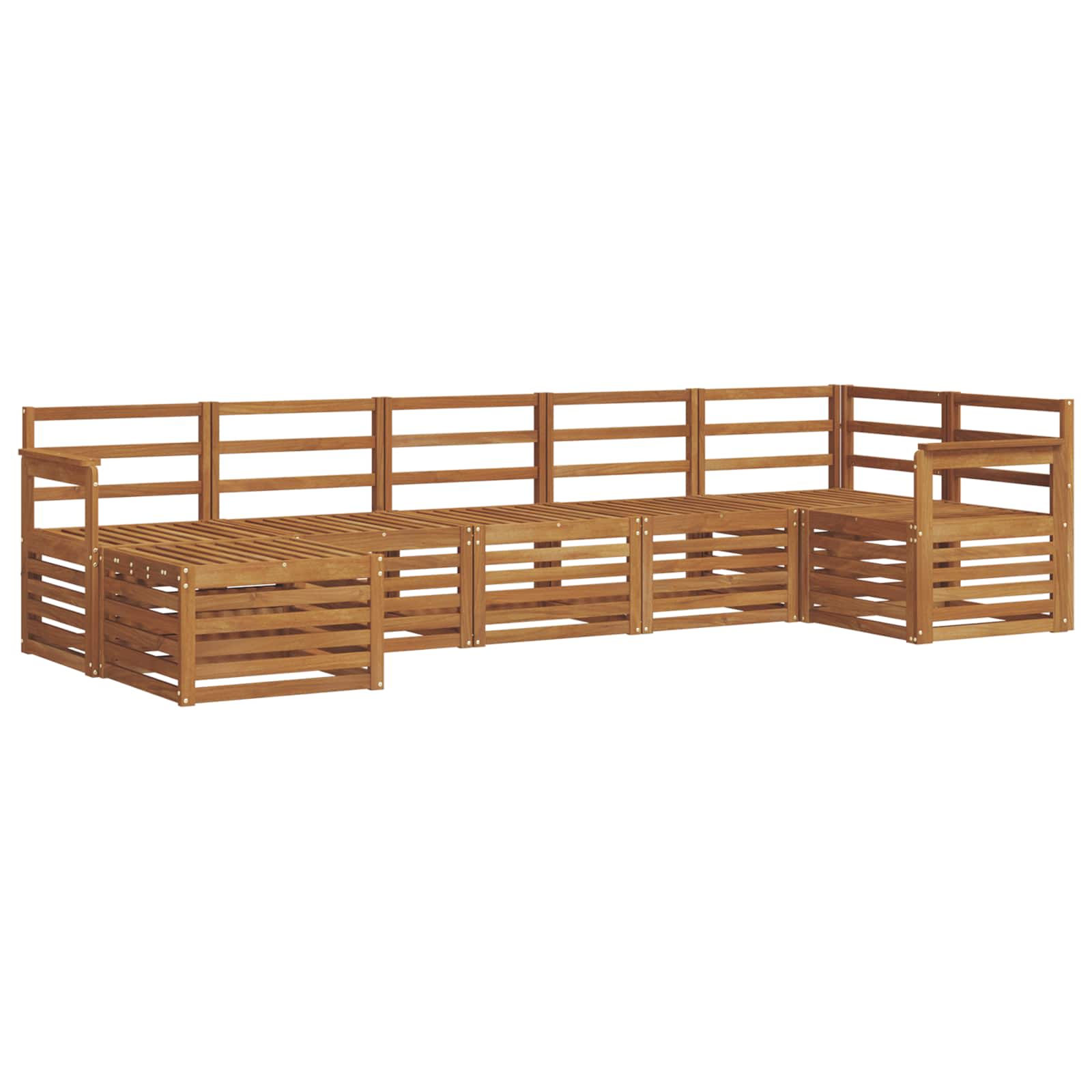 Sofa-Sets 7 pcs Naturel Massief Acaciahout image 2