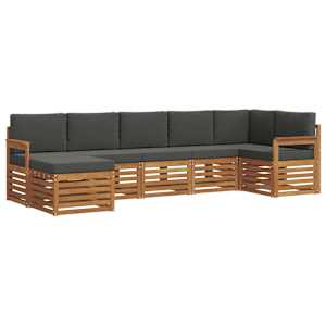 Rohová sofa sada s polštářem 7 pcs Přirozená a Anthracitová - obrázek 2