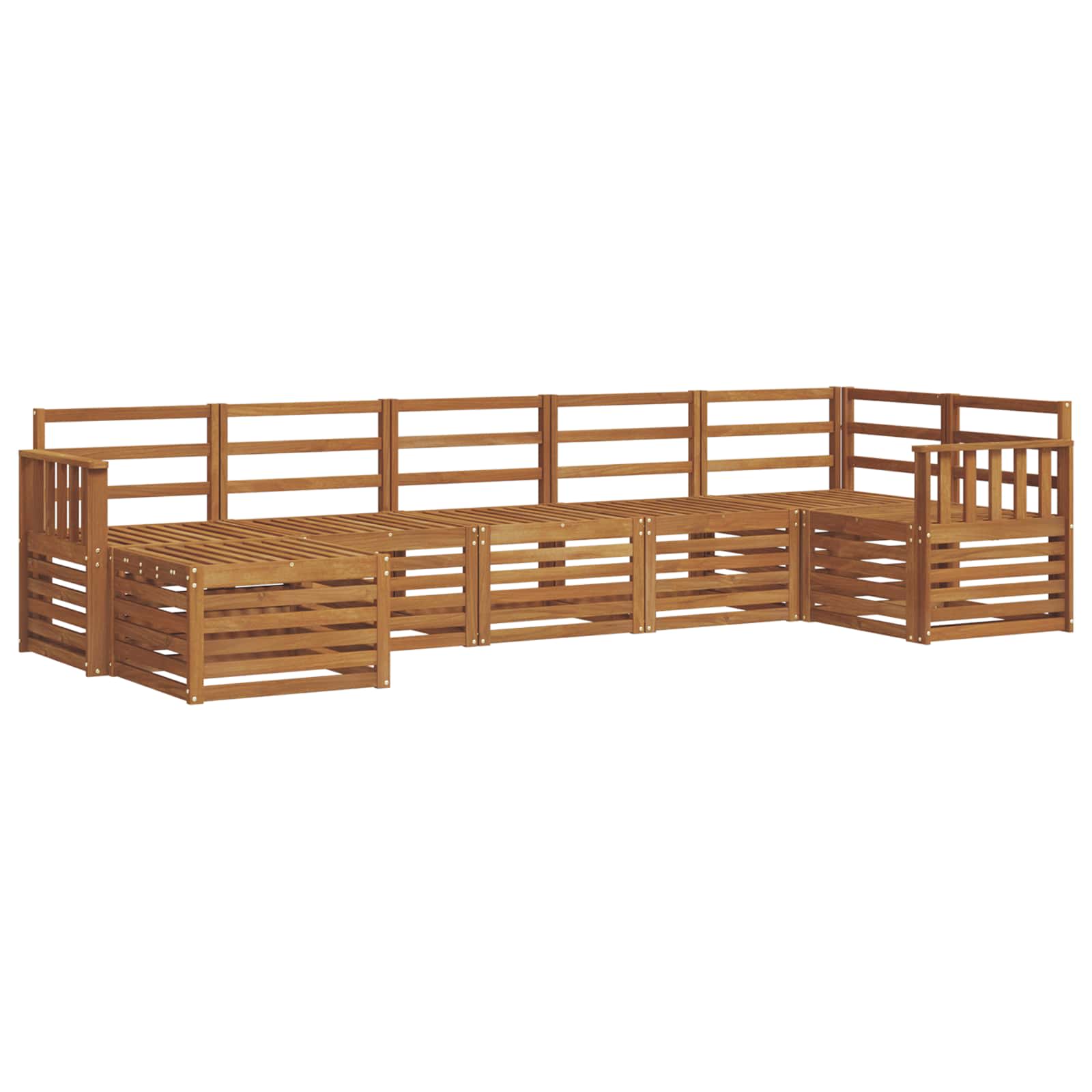 Sofa-Sets 7 pcs Naturel Massief Acaciahout image 2