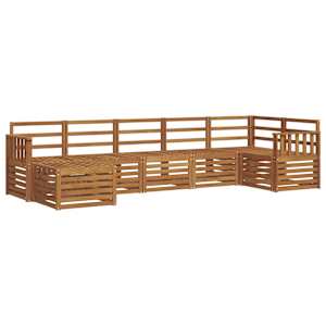 Rohová sofa sada 7 pcs Přírodní - obrázek 2