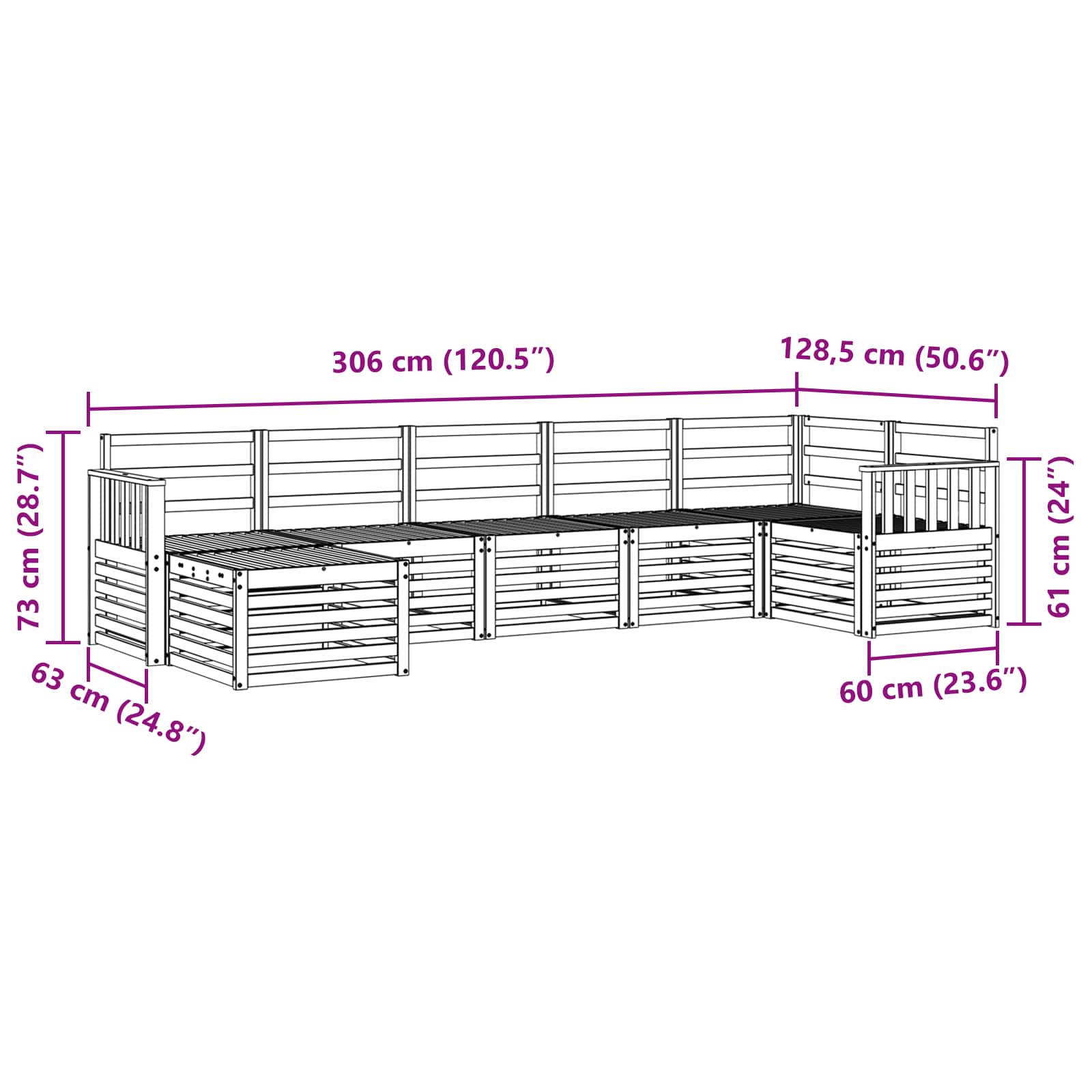 Sofa-Sets 7 pcs Naturel Massief Acaciahout image 9