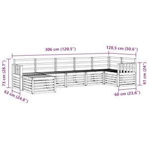 Rohová sofa sada 7 pcs Přírodní - obrázek 10