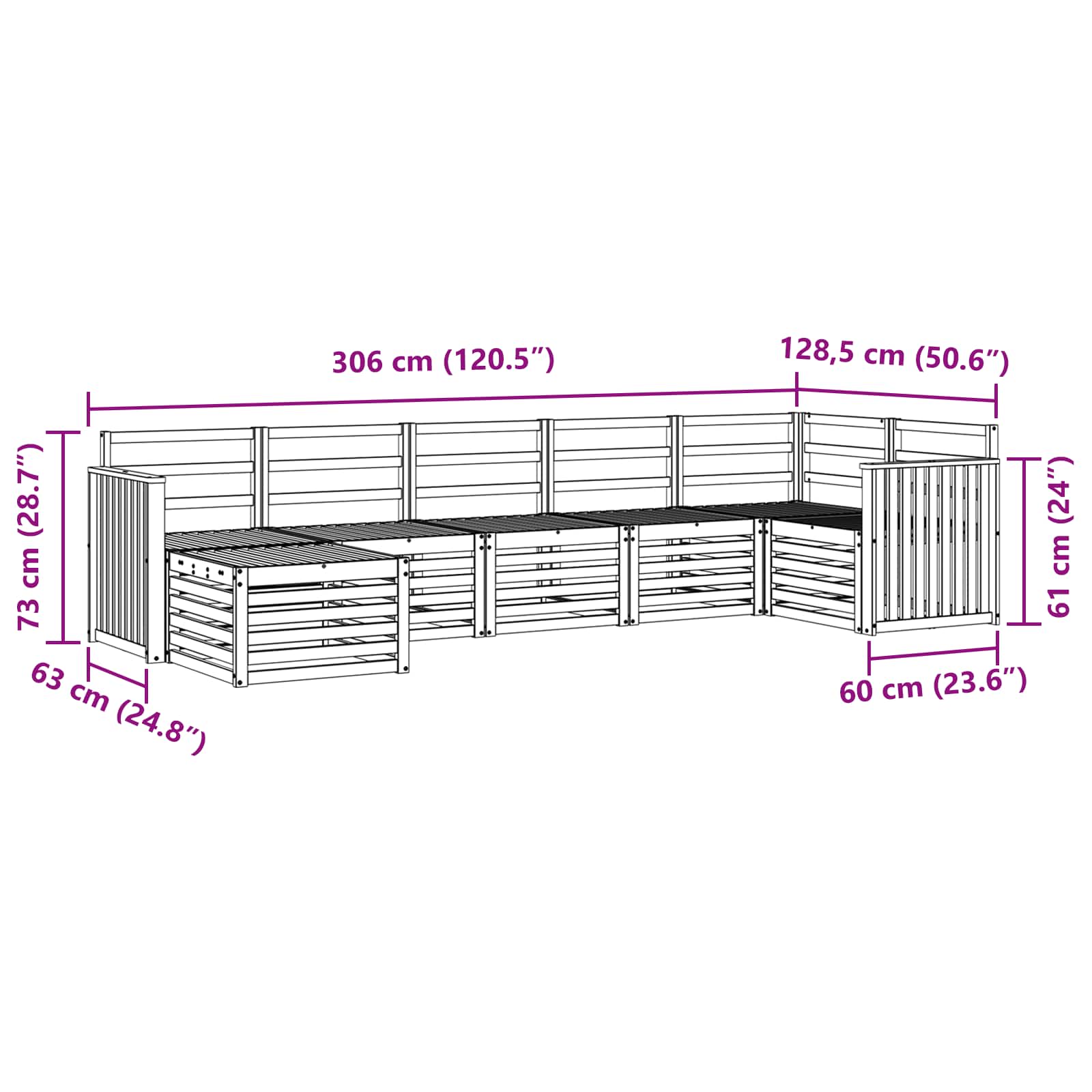Sofa-Sets 7 pcs Naturel Massief Acaciahout image 9