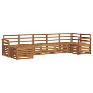 Rohová sofa sada 7 pcs Přírodní Masivní akátové dřevo - obrázek 2