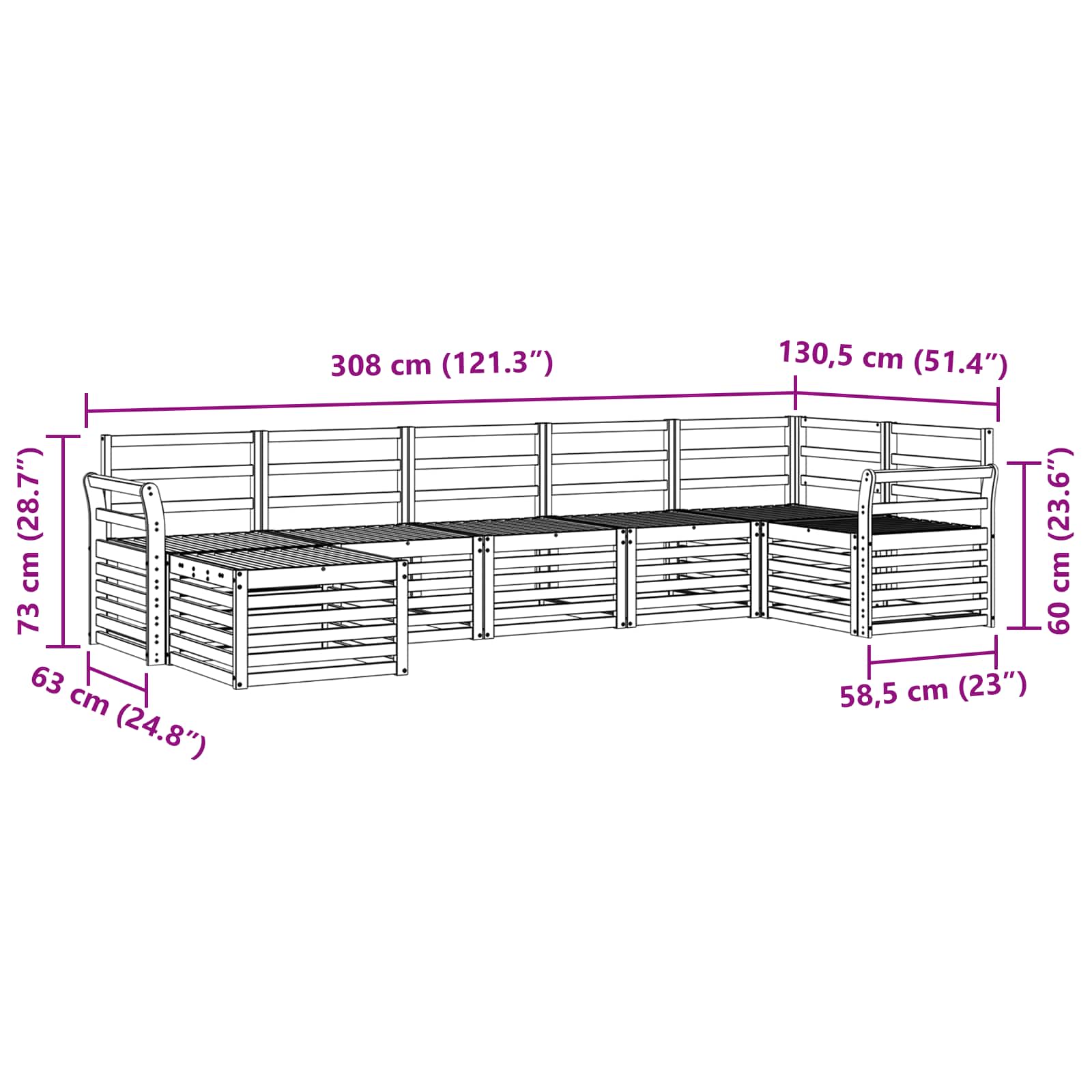 Sofa-Sets 7 pcs Naturel Massief Acaciahout image 9
