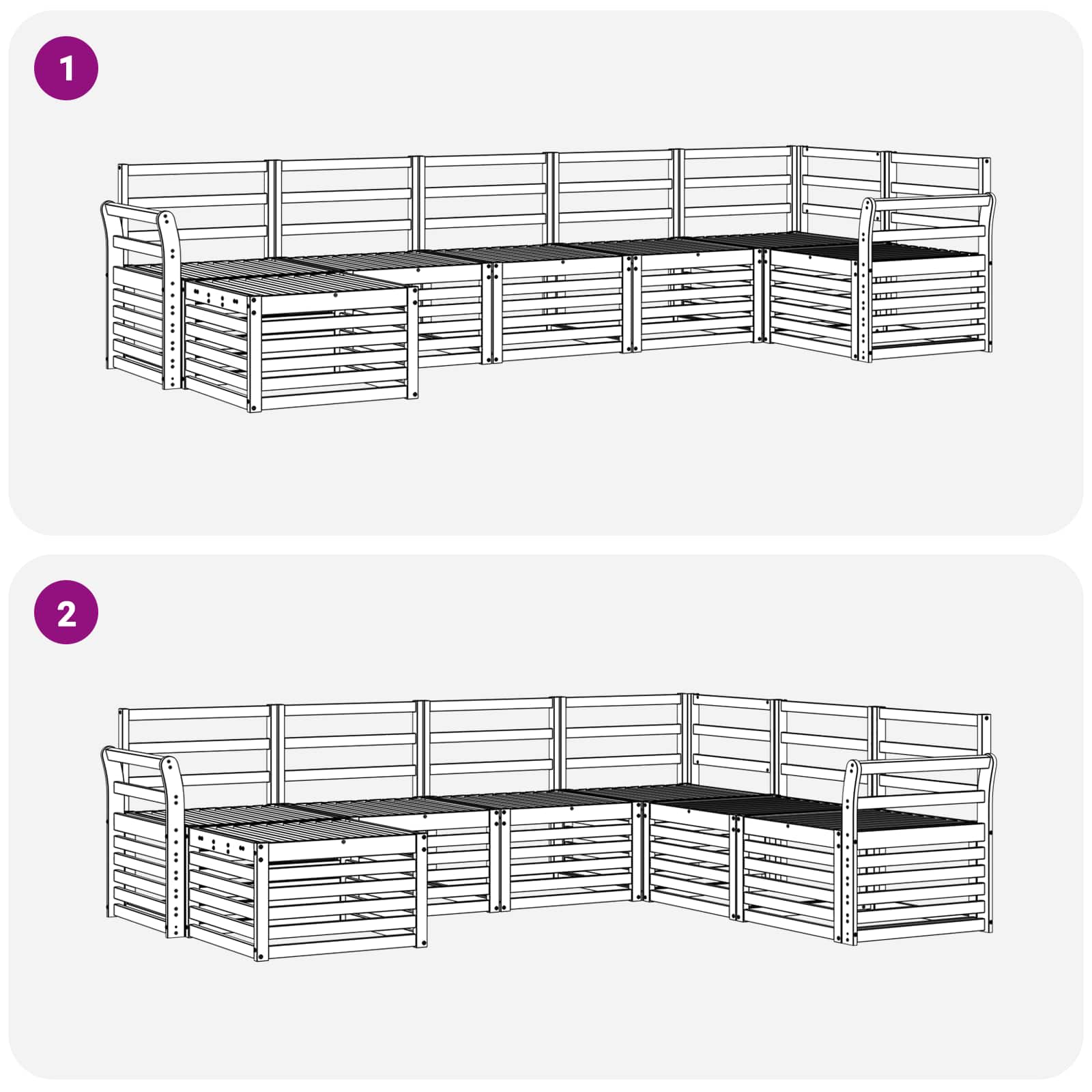 Sofa-Sets 7 pcs Naturel Massief Acaciahout image 8