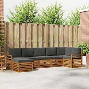 Rohová sofa sada s polštářem 7 pcs Přirozená a Anthracitová - obrázek 1